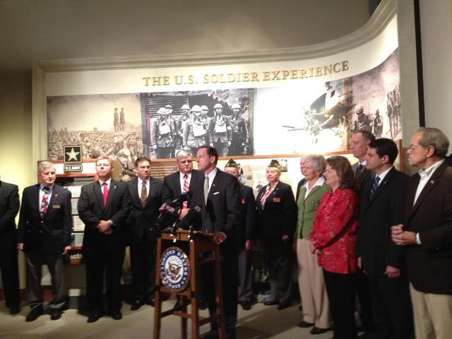 Photo: I visited the Army Heritage Education Center in Carlisle today to announce my bill, the Joint Military Heritage Preservation Act of 2012. It initiates a Defense Department study on the development of a joint Army-Navy archival facility here in Carlisle. Currently, documents stored at the Navy History and Heritage Command in D.C. are endangered due to poor facilities.