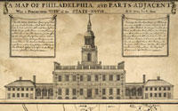 A Map of Philadelphia and Parts Adjacent, With A Perspective View of the State House.