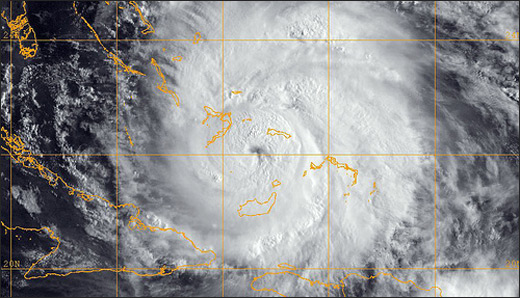 Satellite image of Irene
