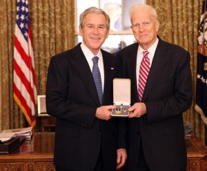 President Bush bestows the Presidential Citizens Medal to Librarian of Congress James H. Billington