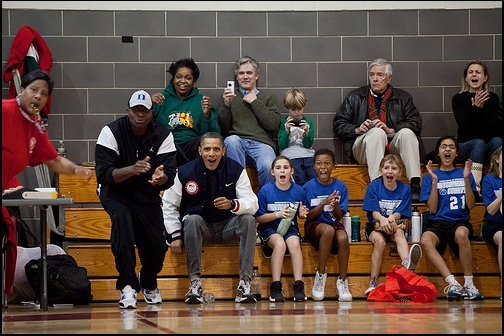 The President coaches Basketball