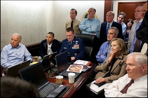 The President and Vice President recieve an Update on Osama Bin Laden Mission