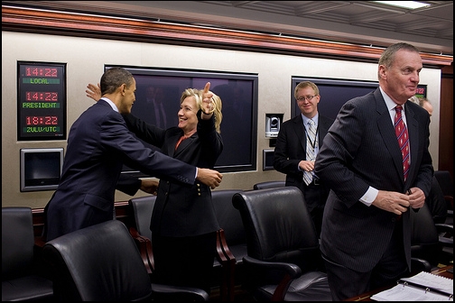 Secretary Clinton congratulates President Obama