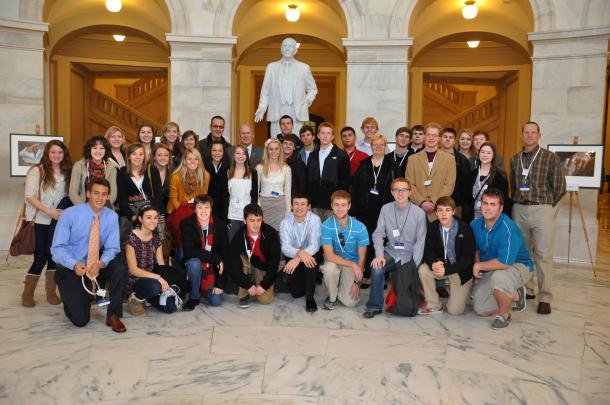 Senator Coats with Students from Blackhawk Christian School