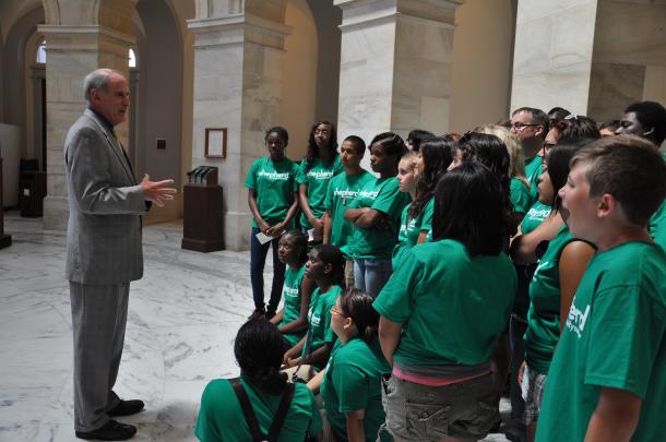 Senator Coats with Students from Shepherd Community Center   