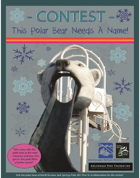 Photo: Calling all K-6 students, we are having a contest to name the polar bear at Russian Jack Springs Park!