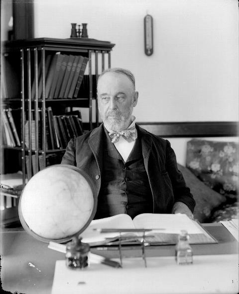 Photo: http://memory.loc.gov/afc/afccc/audio/a387/a3873a2.mp3

Today is the Birthday of pioneering American astronomer Asaph Hall, after whom Hall crater on the moon is named.  In his honor, let's hear "Serenade to the Moon," by Alice Lemos Avila and friends, recorded by Sidney Robertson Cowell in Oakland, California on January 23, 1939. 

Hall was an astronomer with the U.S. Naval Observatory from 1862 until 1891.  According to published biographies of Hall, early in his tenure there, he was recording observations at night and received an impromptu visit from President Abraham Lincoln and one of his cabinet secretaries.  Hall allowed his visitors to observe the moon through the telescope.  A few nights later, alone in the middle of the night, President Lincoln returned to ask Hall why the image in the great telescope was inverted!

Hall continued on to a distinguished career in Astronomy, most famously discovering the moons of Mars, Deimos and Phobos, in 1877.

Asaph Hall is the great-grandfather of folklorist and AFC staff member Stephanie Hall, a member of our facebook team.