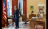 President Obama Talks on the Phone with a Foreign Leader