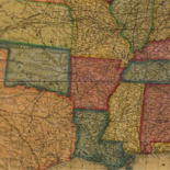 Williams' commercial map of the United States and Canada with railroads, routes, and distances