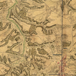 Armée de Rochambeau, 1782. Carte des environs de Williamsburg en Virginie où les armées françoise et américaine ont campés en Septembre 1781.