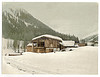 [Winter scene with log structure, Grisons, Switzerland] (LOC) by The Library of Congress