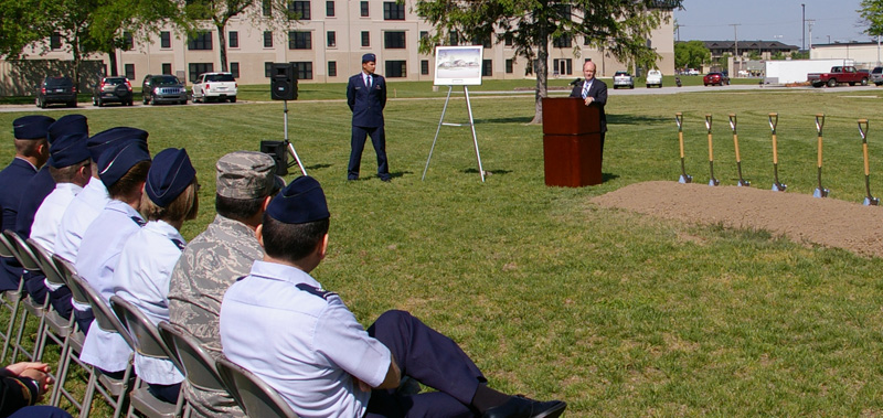 Chris Coons at the Dover Air Force Base chapel groundbreaking