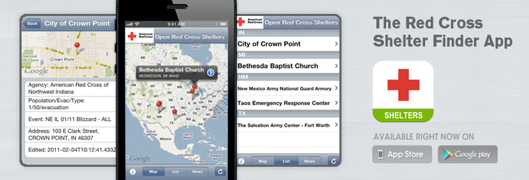 Red Cross Shelter Finder App