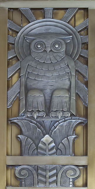 [Owl above door to center reading room on fifth floor. Library of Congress John Adams Building, Washington, D.C.] (LOC)