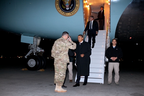 President Barack Obama Arrives At Bagram Air Field