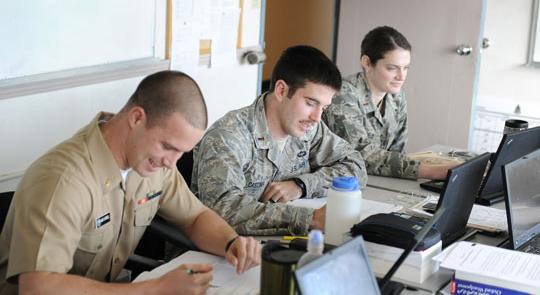 Photo of Servicemembers Studying