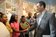 D.C. Mayor Vincent C. Gray visits GPO to promote the D.C. Summer Youth Employment Program. Mayor Gray and Public Printer Bill Boarman meet with the youths placed at GPO and tour GPO's 150th anniversary history exhibit.