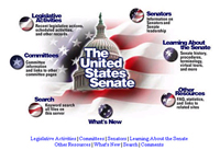 A picture of the homepage of the Senate's website from 1997