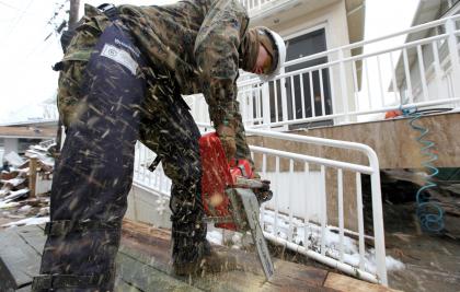 Marines help residents after Hurricane Sandy