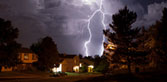 Lightening striking a neighborhood