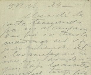 Letter from Gabriela Mistral, March 24, 1915, Santiago Chile, to Manuel Magallanes Moure, Concepción, Chile