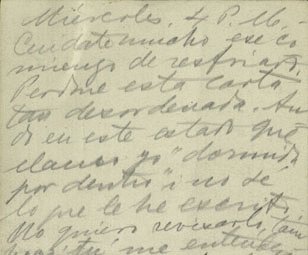 Letter from Gabriela Mistral, 1915, Santiago, Chile, to Manuel Magallanes Moure, Concepción, Chile