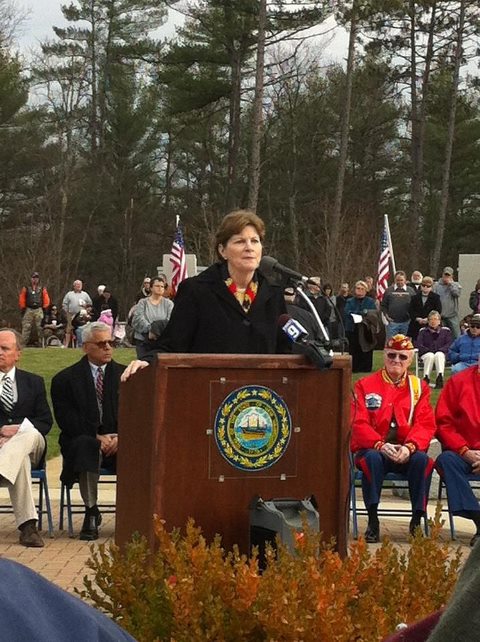 Photo: Senator Shaheen speaks at the annual Veterans Day ceremony at the New Hampshire Veterans Cemetery in Boscawen. (November 11, 2012. Boscawen, NH)