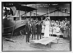 Porte -- Halle -- Curtiss -- Miss Masson -- at "America" launch (LOC)