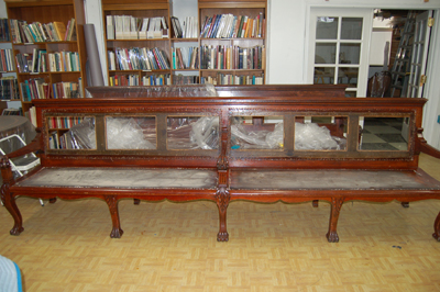 Image: Senate Reception Room Bench During Restoration