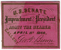 Image: Ticket, 1868 Impeachment Trial, United States Senate Chamber (Cat. no. 16.00070.001)