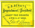 Image: Ticket, 1868 Impeachment Trial, United States Senate Chamber (Cat. no. 16.00071.001)