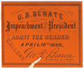 Image: Ticket, 1868 Impeachment Trial, United States Senate Chamber (Cat. no. 16.00074.001)