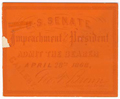 Image: Ticket, 1868 Impeachment Trial, United States Senate Chamber (Cat. no. 16.00078.001)