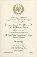 Image of the invitation for the 1997 Presidential Inauguration.