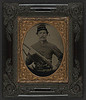 [Unidentified soldier in Union uniform with musket and revolver] (LOC) by The Library of Congress