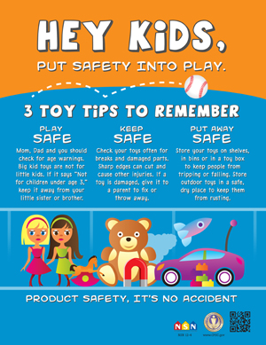 Put Safety Into Play Poster: 3 Toy Tips to Remember