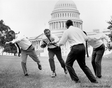 photo of senators playing football