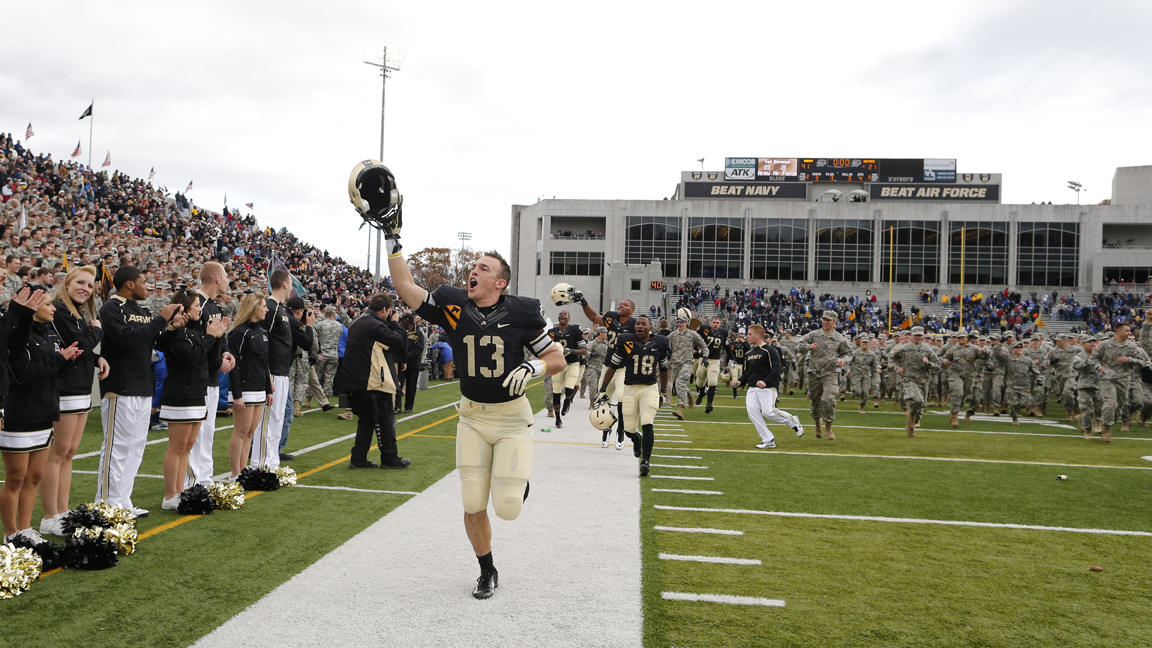 during the NCAA Football game between Air Force Falcons and the Army Black Knights, November 3, West Point, New York. Photo by Tommy Gilligan