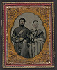 [Unidentified soldier in Union sergeant's uniform with Model 1840 non-commissioned officer's sword next to unidentified woman] (LOC) by The Library of Congress