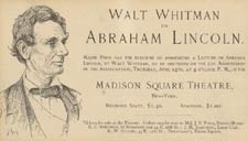 Walt Whitman on Abraham Lincoln.