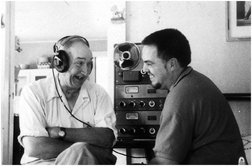 Lomax with Virginia banjo player Wade Ward, 1959