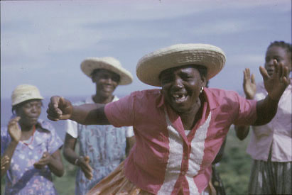 Woman dancing in Carriacou, 1962