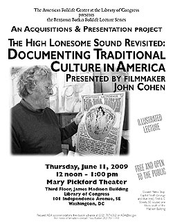 2009 Botkin Lecture Flyer for John Cohen