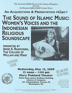 2009 Botkin Lecture Flyer for Anne Rasmussen