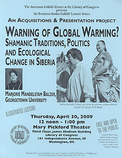 2009 Botkin Lecture Flyer for Marjorie M. Balzer