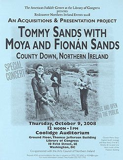 Tommy Sands with Moya and Fionán Sands event flyer