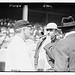 [John McGraw (New York NL) at left, speaking to Jake Stahl (Boston AL) prior to a game of the 1912 World Series at the Polo Grounds, NY, October 1912 (baseball)] (LOC)