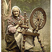 [Irish spinner and spinning wheel. County Galway, Ireland] (LOC)