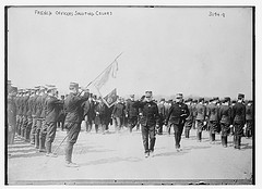 French Officers saluting colors (LOC)