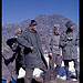 [Alice Kandell hiding behind a Sikkimese soldier to take a photograph of a Chinese soldier along the Nathu La pass, Sikkim] (LOC)